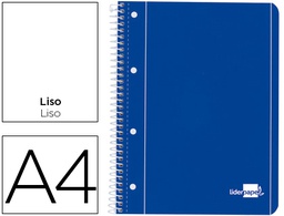 [BE14] CUADERNO ESPIRAL LIDERPAPEL A4 MICRO SERIE AZUL TAPA BLANDA 80H 75 GR LISO CON MARGEN 4 TALADROS AZUL