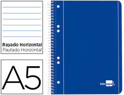 [BJ04] CUADERNO ESPIRAL LIDERPAPEL A5 MICRO SERIE AZUL TAPA BLANDA 80H 75 GR HORIZONTAL 6 TALADROS AZUL