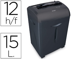 [KF15551] DESTRUCTORA DE DOCUMENTOS Q-CONNECT KF15551 CAPACIDAD DE CORTE 12 H DESTRUYE GRAPAS CLIPS CD Y TARJETAS