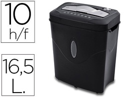 [KF17974] DESTRUCTORA DE DOCUMENTOS Q-CONNECT KF17974 CAPACIDAD DE CORTE 10 H DESTRUYE GRAPAS CLIPS Y TARJETAS PAPELERA 16,5