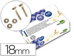 [FS03] ENCUADERNADORES LIDERPAPEL LATONADOS CON ARANDELA 18 MM CAJA DE 100 UNIDADES