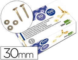 [FS06] ENCUADERNADORES LIDERPAPEL LATONADOS CON ARANDELA 30 MM CAJA DE 100 UNIDADES