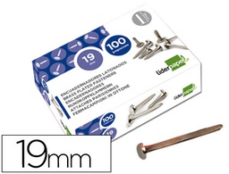 [FS11] ENCUADERNADORES LIDERPAPEL NIQUELADOS N.3 19 MM CAJA DE 100 UNIDADES