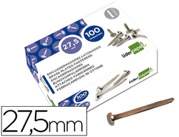 [FS14] ENCUADERNADORES LIDERPAPEL NIQUELADOS N.6 27,5 MM CAJA DE 100 UNIDADES