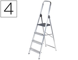 [KF00315] ESCALERA Q-CONNECT DE ALUMINIO 4 PELDAÑOS 860X462X1470 MM PESO MAXIMO 150 KG EN-131