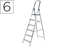 [KF00317] ESCALERA Q-CONNECT DE ALUMINIO 6PELDAÑOS 1203X510X1895 MM PESO MAXIMO 150 KG EN-131