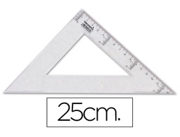 [ES05] ESCUADRA LIDERPAPEL 25 CM PLASTICO CRISTAL