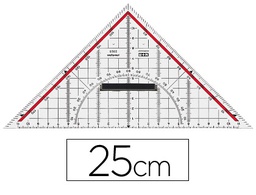 [23251000] ESCUADRA M+R GEOMETRIA 25 CM PLASTICO CRISTAL