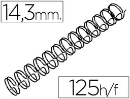 [RG810910] ESPIRAL WIRE 3:1 14,3 MM N.9 NEGRO CAPACIDAD 125 HOJAS CAJA DE 100 UNIDADES