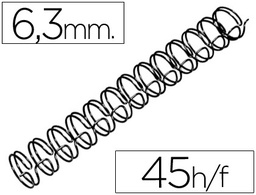 [RG810410] ESPIRAL WIRE 3:1 6,3 MM N.4 NEGRO CAPACIDAD 45 HOJAS CAJA DE 100 UNIDADES