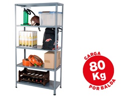 [BRICOL 40] ESTANTERIA METALICA AR STORAGE 180X90X40 CM 5 ESTANTES 80 KG POR ESTANTE COLOR GRIS