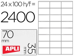 [1272] ETIQUETA ADHESIVA APLI 1272 TAMAÑO 70X35 MM FOTOCOPIAODRA LASER INK-JET CAJA CON 100 HOJAS DIN A4