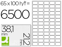 [KF00573] ETIQUETA ADHESIVA Q-CONNECT KF00573 -TAMAÑO 38,1X21,2 MM -FOTOCOPIADORA -LASER -INK-JET-CAJA CON 100 HOJAS DIN A4