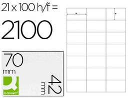 [KF10648] ETIQUETA ADHESIVA Q-CONNECT KF10648 TAMAÑO 70X42 MM FOTOCOPIADORA LASER INK-JET CAJA CON 100 HOJAS DIN A4