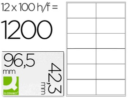 [KF10652] ETIQUETA ADHESIVA Q-CONNECT KF10652 TAMAÑO 96,5X42,3 MM FOTOCOPIADORA LASER INK-JET CAJA CON 100 HOJAS DIN A4