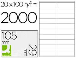 [KF26093] ETIQUETA ADHESIVA Q-CONNECT KF26093 TAMAÑO 105X29 MM FOTOCOPIADORA LASER INK-JET CAJA 100 H DIN A4 ESP.HACIENDA