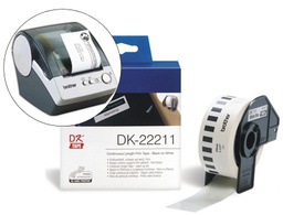 [DK22211] ETIQUETA BROTHER DK22211 CINTA PLASTICA CONTINUA ADHESIVA BLANCA 29MMX15,24MTS