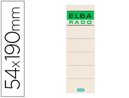 [100420953] ETIQUETAS ADHESIVAS ELBA LOMERA COLOR HUESO 54X190 MM PACK DE 10 UNIDADES