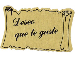 [425D21] ETIQUETA DORADA DESEO QUE TE GUSTE ROLLO DE 450 UNIDADES