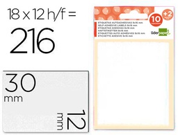 [ET04] ETIQUETAS LIDERPAPEL SOBRE DE 10 H. + 2 H. OBSEQUIO 12X30 MM -18 UNIDADES POR HOJA