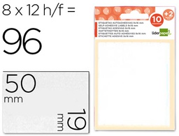 [ET10] ETIQUETAS LIDERPAPEL SOBRE DE 10 H. + 2 H. OBSEQUIO 19X50 MM -8 UNIDADES POR HOJA