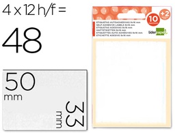 [ET16] ETIQUETAS LIDERPAPEL SOBRE DE 10 H. + 2 H. OBSEQUIO 33X50 MM -4 UNIDADES POR HOJA