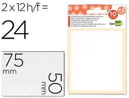 [ET20] ETIQUETAS LIDERPAPEL SOBRE DE 10 H. + 2 H. OBSEQUIO 50X75 MM -2 UNIDADES POR HOJA