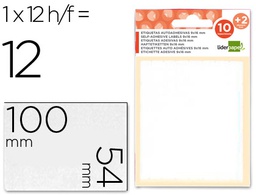 [ET22] ETIQUETAS LIDERPAPEL SOBRE DE 10 H. + 2 H. OBSEQUIO 54X100 MM -1 UNIDADES POR HOJA