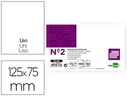 [FL02] FICHA LIDERPAPEL LISA Nº2 75 X 125MM PAQUETE DE 100 180G