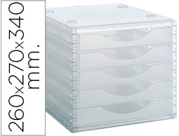 [4005 CS TL] FICHERO CAJONES DE SOBREMESA ARCHIVO 2000 260X270X340 MM APILABLES 5 CAJONES TRANSPARENTE TRANSLUCIDO
