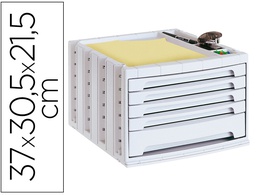 [A17482847] FICHERO CAJONES DE SOBREMESA ARCHIVO 2000 305X370X215 MM BANDEJA ORGANIZADORA SUPERIOR 5 CAJONES GRIS OPACO
