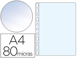[46108] FUNDA MULTITALADRO ESSELTE DIN A4 POLIPROPILENO 80 MC 11 TALADROS CRISTAL CAJA DE 100 UNIDADES