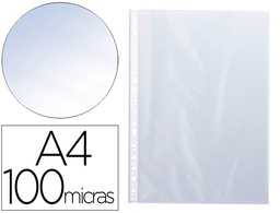 [KF16906] FUNDA MULTITALADRO Q-CONNECT DIN A4 100 MC CRISTAL BOLSA DE 10 UNIDADES