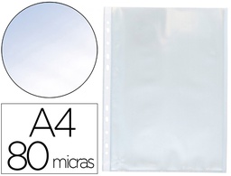 [KF16601] FUNDA MULTITALADRO Q-CONNECT DIN A4 80 MC CRISTAL BOLSA DE 100 UNIDADES