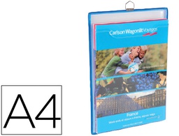 [354001] FUNDA PARA COLGAR TARIFOLD DIN A4 ANILLA METALICA FORMATO VERTICAL PACK DE 5 5 UNIDADES COLOR AZUL