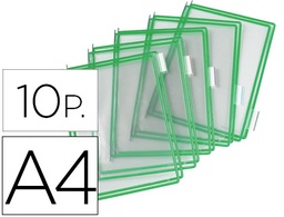 [114005] FUNDA PARA PORTACATALOGO TARIFOLD DIN A4 COLOR VERDE PACK DE 10 UNIDADES