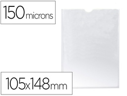 [KF15578] FUNDA PORTADOCUMENTO Q-CONNECT DIN A6 150 MICRAS PVC TRANSPARENTE CON UÑERO 105X148 MM