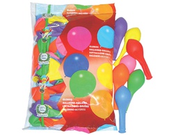 [16222 (10222)] GLOBO 100% LATEX BIODEGRADABLE BOLSA DE 100 UNIDADES COLORES SURTIDOS
