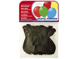 [26021 (20021)] GLOBO 100% LATEX BIODEGRADABLE PASTEL NEGRO BOLSA DE 20 UNIDADES