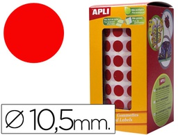 [4853] GOMETS AUTOADHESIVOS CIRCULARES 10,5 MM ROJO ROLLO DE 5192 UNIDADES