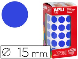 [4856] GOMETS AUTOADHESIVOS CIRCULARES 15 MM AZUL EN ROLLO CON 2832 UNIDADES