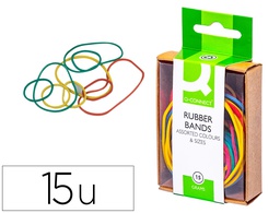 [KF02032] GOMILLAS ELASTICAS COLORES Q-CONNECT CAJA DE 15 GR