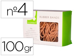 [KF14692] GOMILLAS ELASTICAS Q-CONNECT 100 GR NUMERO 4 40 X 2 MM