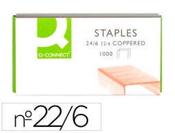 [KF01279] GRAPAS Q-CONNECT Nº 22/6 24/6 COBREADAS CAJA DE 1000 UNIDADES