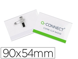 [KF01567] IDENTIFICADOR CON PINZA E IMPERDIBLE Q-CONNECT KF01567 54X90 MM