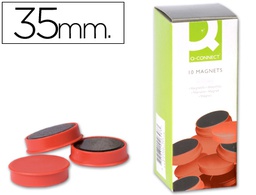 [KF02648] IMAN PARA SUJECION Q-CONNECT IDEAL PARA PIZARRAS MAGNETICAS35 MM ROJO CAJA DE 10 UNIDADES