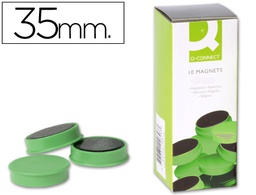 [KF02647] IMAN PARA SUJECION Q-CONNECT IDEAL PARA PIZARRAS MAGNETICAS35 MM VERDE CAJA DE 10 UNIDADES