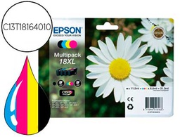 [C13T18164012] INK-JET EPSON MULTIPACK T18XL NEGRO AMARILLO CIAN Y MAGENTA XP-102 XP-205 XP-305 XP-405 CAPACIDAD 470 PAG
