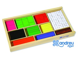 [16166] JUEGO ANDREUTOYS BARRAS DE FRACCIONES 308 PIEZAS 32,5X17,5X4 CM