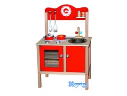 [16314] JUEGO ANDREUTOYS COCINA MADERA CON COMPLEMENTOS 53,5X29,5X83 CM